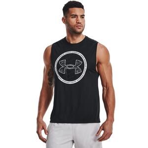 Under Armour Sleeveless Tank Logo Crewneck Top Loose Fit Men Sz M